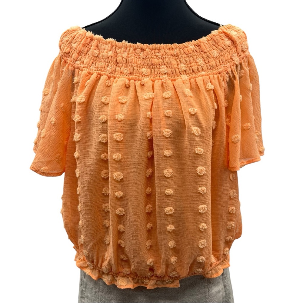 Cato Orange Crop Top with a hint of BoHo to it.